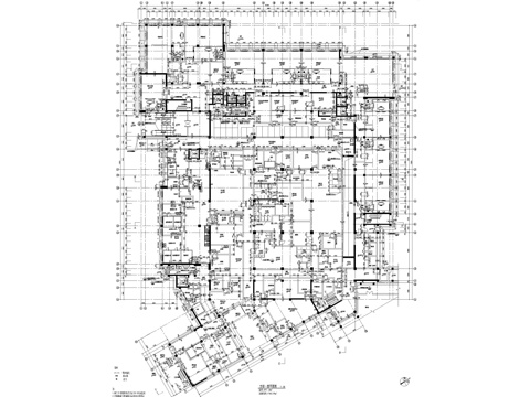 民宿主辅楼建筑施工图cad施工图