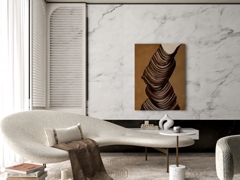 现代法式复古躺椅 屏风su模型