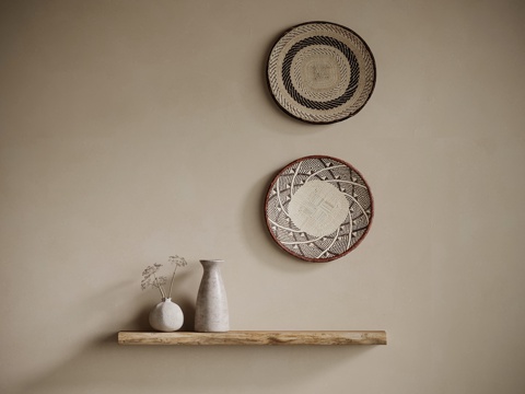 侘寂风墙饰挂件 装饰画su模型