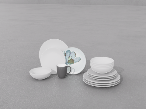 碗碟组合su模型