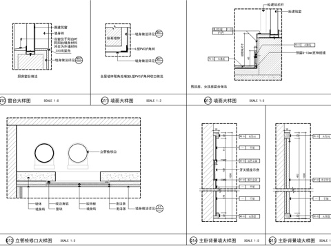 立管检修口墙身大样图cad施工图