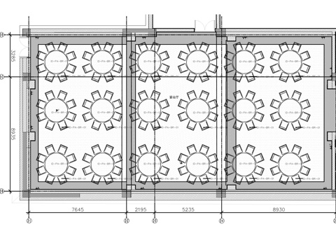 宴会厅平立施工图cad施工图