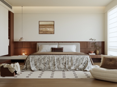 中古风卧室su模型