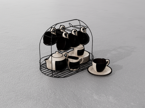 茶具摆件su模型