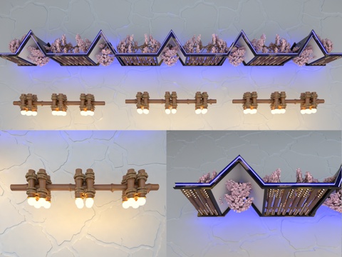  新中式现代竹子灯3D模型3d模型 