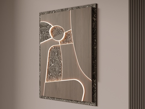 现代意式墙饰 挂画 装饰su模型