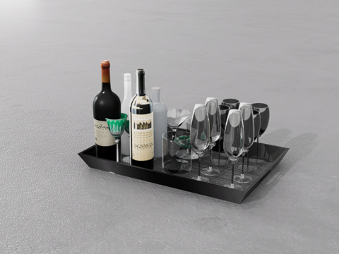 酒具组合su模型