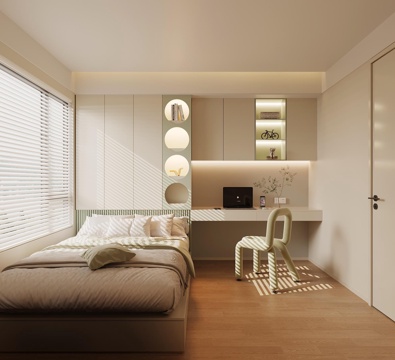 现代儿童卧室 榻榻米卧室su模型