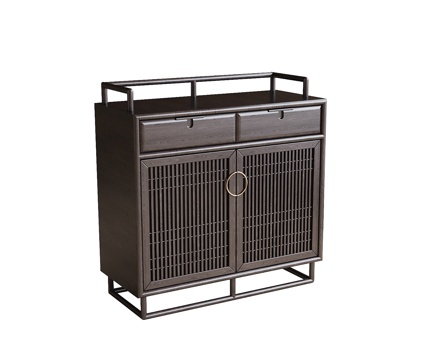 中式边柜 茶室柜 茶柜 装饰柜su模型