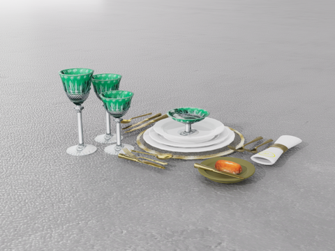 餐具组合su模型