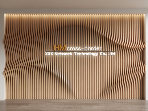 异形格栅背景墙 波纹格栅背景 沙发背景 格栅景墙 异形方通背su模型