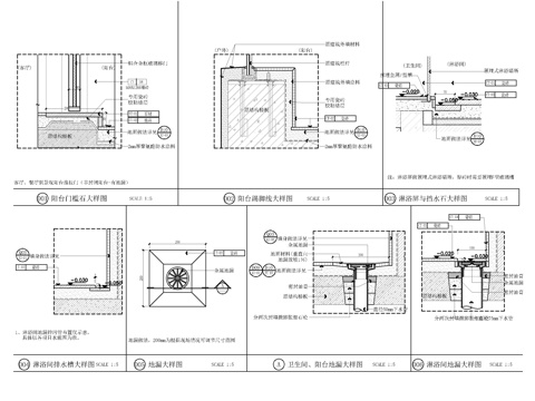 家居地漏做法大样图cad施工图