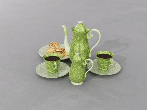 茶具组合su模型