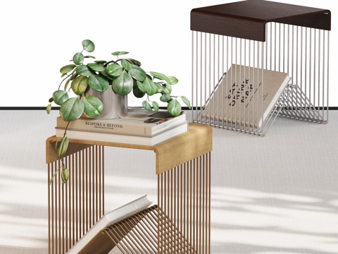 现代金属角几边几su模型