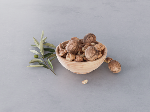  坚果摆件su模型 