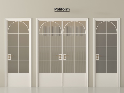 法式玻璃双开门  玻璃单开门 阳台门 厨卫门su模型