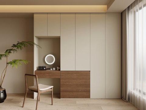 中古风衣柜 梳妆台su模型