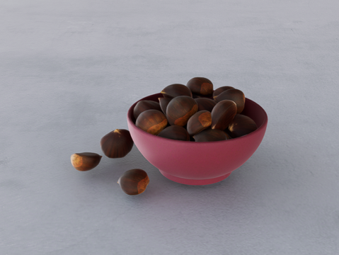  坚果摆件su模型 