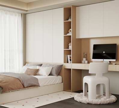  现代榻榻米卧室3d模型 