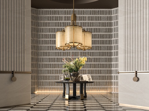 现代酒店花艺摆件 装饰摆台su模型