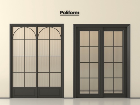 法式玻璃推拉门  玻璃门 阳台门 厨卫门su模型