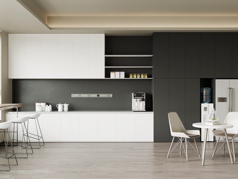 现代茶水间su模型