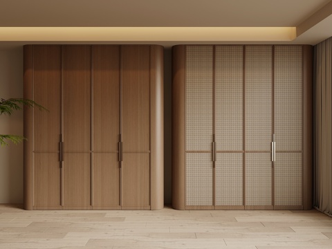  中古风衣柜 藤编衣柜3d模型 