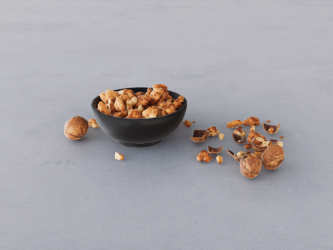  坚果摆件su模型 