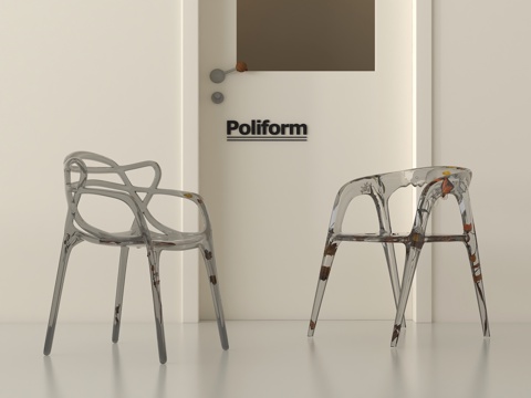 现代亚克力休闲椅 单椅 扶手椅su模型