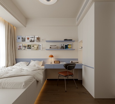  现代儿童房榻榻米次卧卧室3d模型 