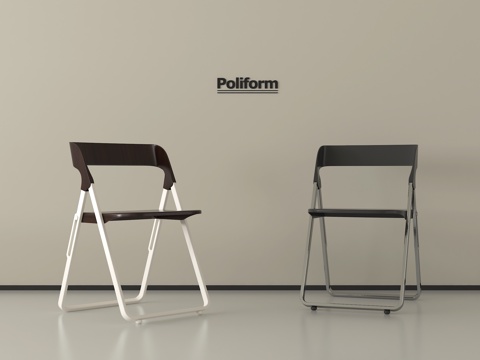 现代中古餐椅  金属椅子  折叠椅  休闲椅su模型