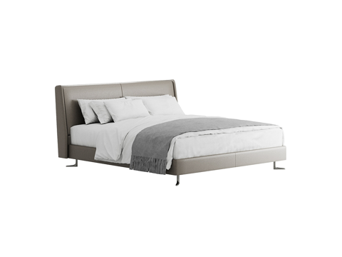  现代简约双人床 双人床 简约床 卧室床 抱枕3d模型 