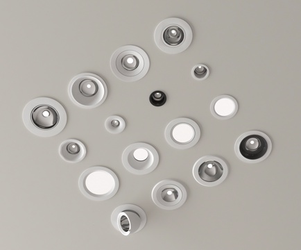 现代筒灯 嵌入式筒灯 牛角灯su模型