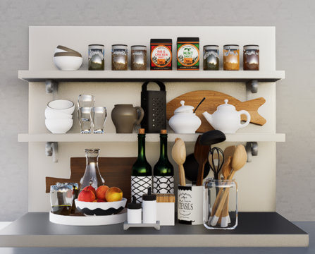 厨房摆件su模型