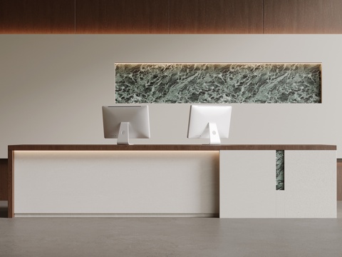 现代吧台 接待台su模型