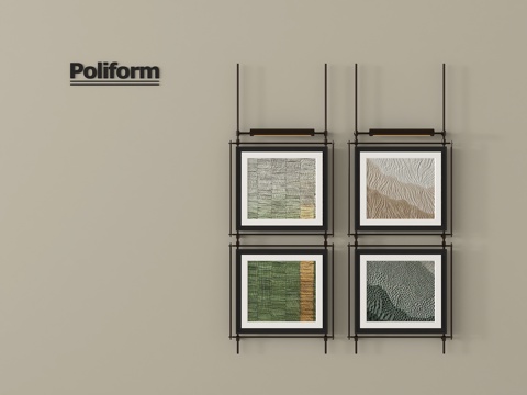 意式轻奢挂画 装饰挂画 抽象挂画su模型