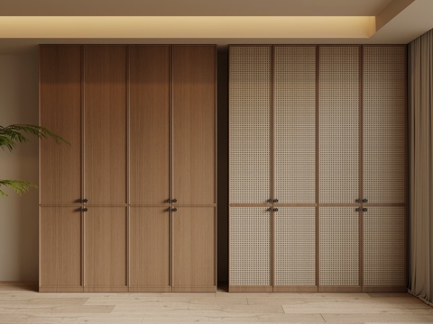  中古风衣柜 藤编衣柜3d模型 