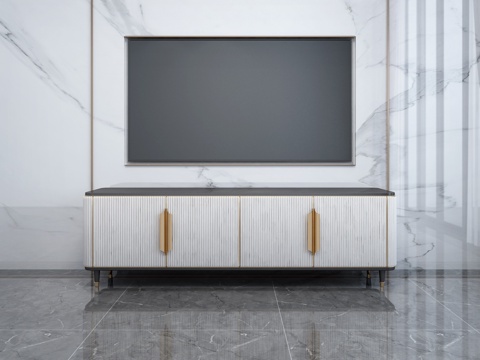  简欧电视柜 现代轻奢 简约3d模型 