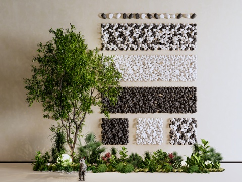 绿植鹅软石su模型