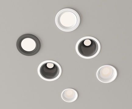 现代筒灯 嵌入式筒灯 牛角灯su模型