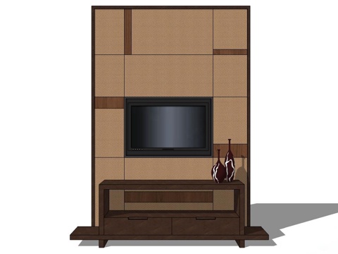 电视柜 实木电视柜 新中式电视柜 中式电视柜 全屋定制su模型