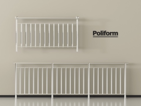 现代不锈钢栏杆 护栏 围栏 扶手su模型