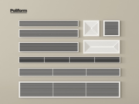 现代空调出风口  中央空调出风口 排风口su模型