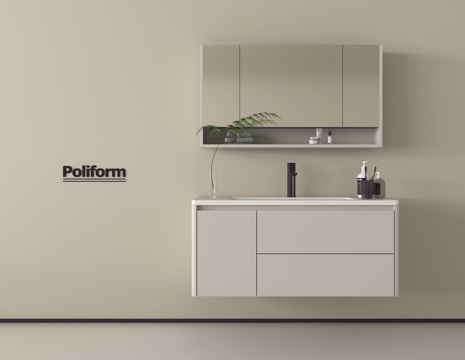 现代浴室柜  悬空浴室柜  镜柜 卫浴小件su模型