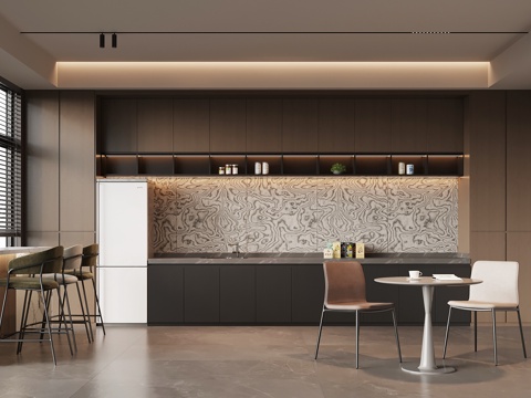 现代意式茶水间su模型