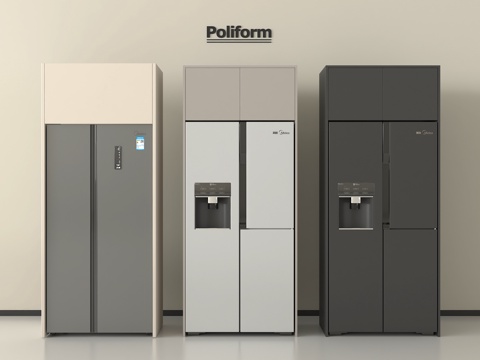 现代冰箱组合  三开门冰箱 双开门冰箱 嵌入式冰箱su模型