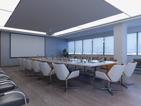  现代公司前台办公区 3D模型3d模型 