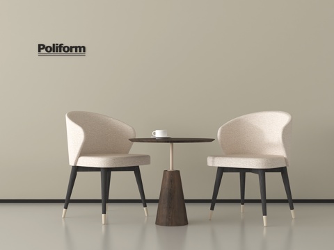 现代休闲桌椅组合  咖啡桌椅组合 接待桌椅 洽谈桌椅su模型