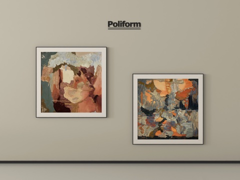 意式挂画组合 装饰挂画su模型