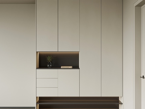 现代意式鞋柜 入户鞋柜su模型